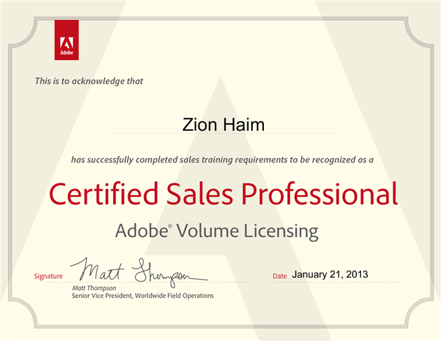 Adobe Certified Sales Professional